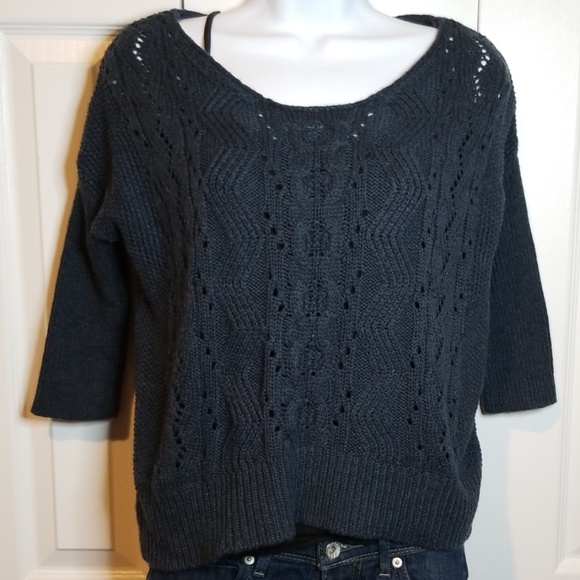 GAP Sweaters - Gap Navy Cable Knit 3/4 Sleeve Sweater Sz XS
